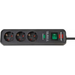 Extension cord Brennenstuhl Eco black 3x2P + E 1.5m with protection 1158810315 - Разклонители<<<Аксесоари за