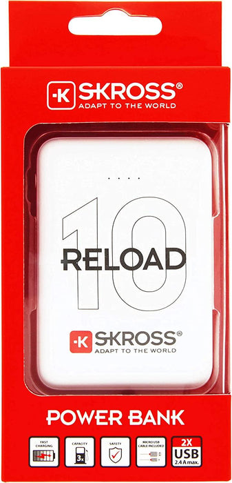 External battery SKROSS RELOAD 10 10000 mAh White - Външни батерии<<<Мобилни телефони и аксесоари<<<ValiAPI