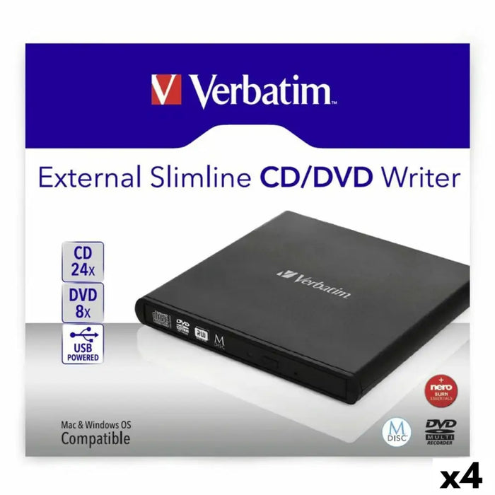 External Recorder Verbatim Slimline CD/DVD Black - Електроника Телевизори<<<Компютри| Електроника<<<BigBuy&&&DVD