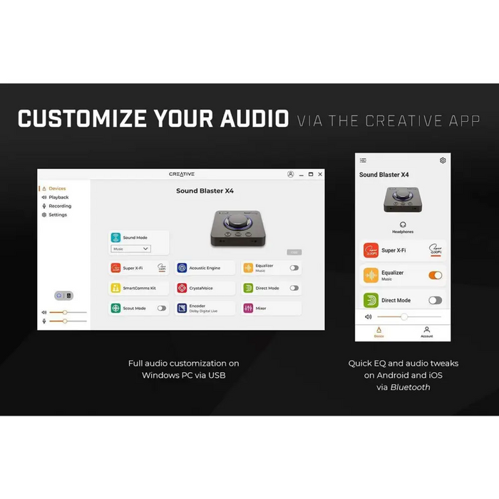 External sound card Creative Sound Blaster X4 USB-C DAC Super X-FI TOSLINK - Звукови карти<<<Компютърни