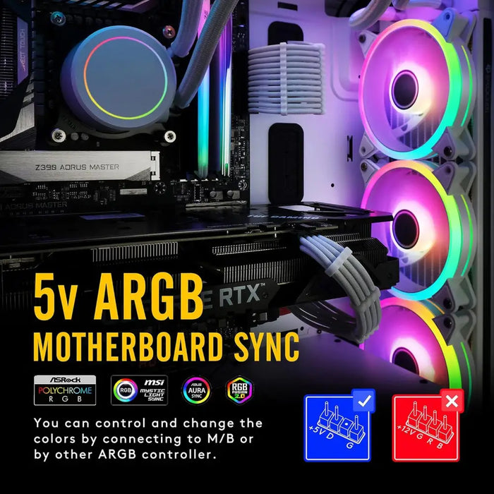 EZDIY-FAB Moonlight Black RGB PWM 120mm Fan Set - 3 Pack - Вентилатори<<<Компютърни компоненти<<<ValiAPI