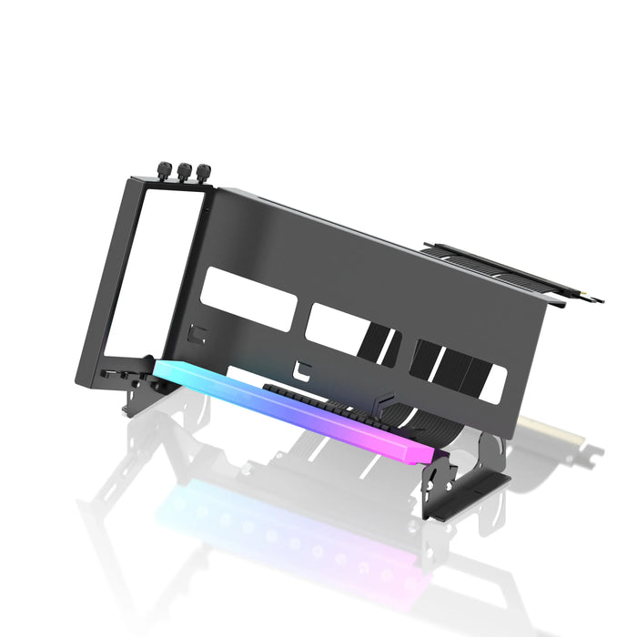 45° GPU Vertical Mounting Bracket EZDIY-FAB ARGB PCIe 4.0 Riser Cable - Black