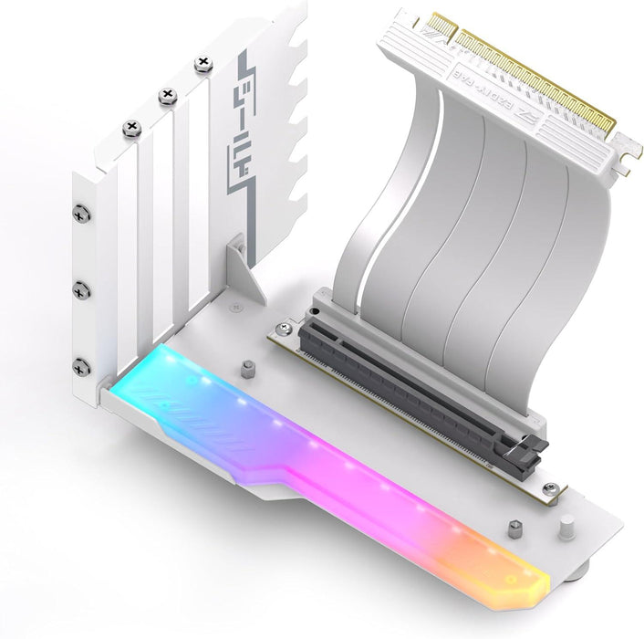EZDIY-FAB RGB PCIe 4.0 Riser Cable 90° Vertical GPU Mounting Bracket