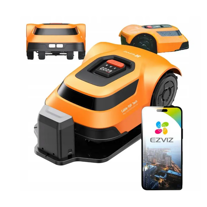 EZVIZ RM600 orange robotic lawn mower - Mowing workNAK-RKO<<<Cordless toolsNAK<<<ActionPL