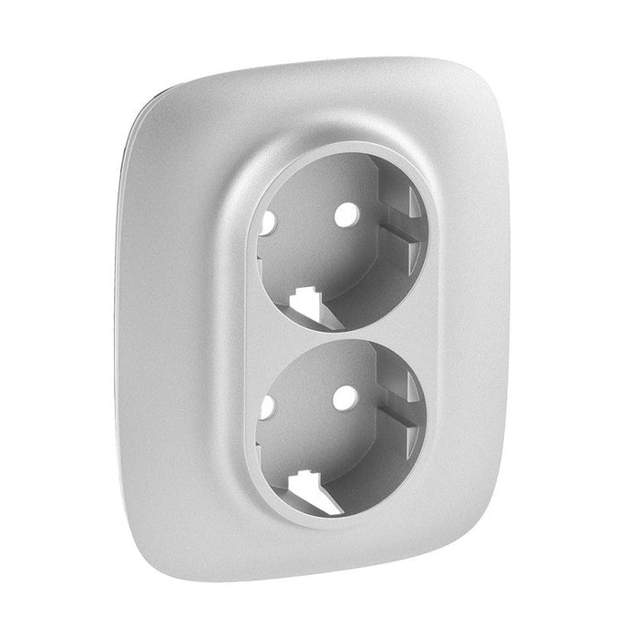 FACE PANEL FOR DOUBLE CONTACT SHUKO VALENA ALLURE LEGRAND - ALUMINUM - Ключове контакти димери и