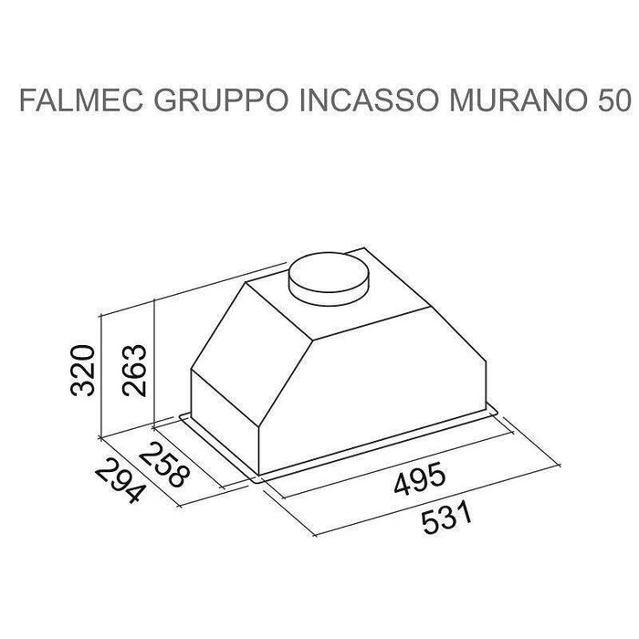 Built-in hood FALMEC GRUPPO INCASSO MURANO BLACK, 50 cm
