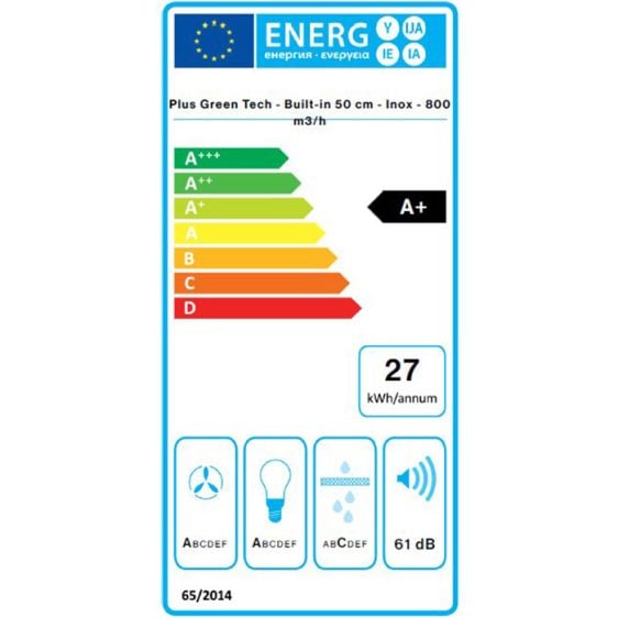 Built-in hood Falmec Gruppo Incasso Plus Green Tech Built in 50 cm