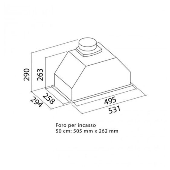 Built-in hood Falmec Gruppo Incasso Plus Green Tech Built in 50 cm