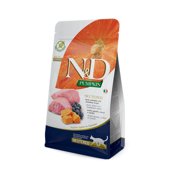 Dry cat food -  FARMINA N&D CAT PUMPKIN LAMB&BLUEBERRY ADULT 300g