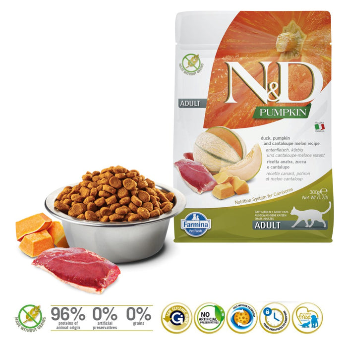 FARMINA N&D Pumpkin Cat Duck and Cantaloupe Melon Adult - dry cat food - 300 g