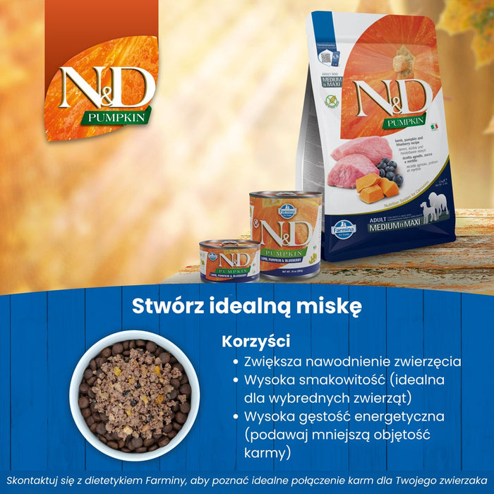 FARMINA N&D DOG LAMB&PUMPKIN&BLUEBERRY ADULT 285g