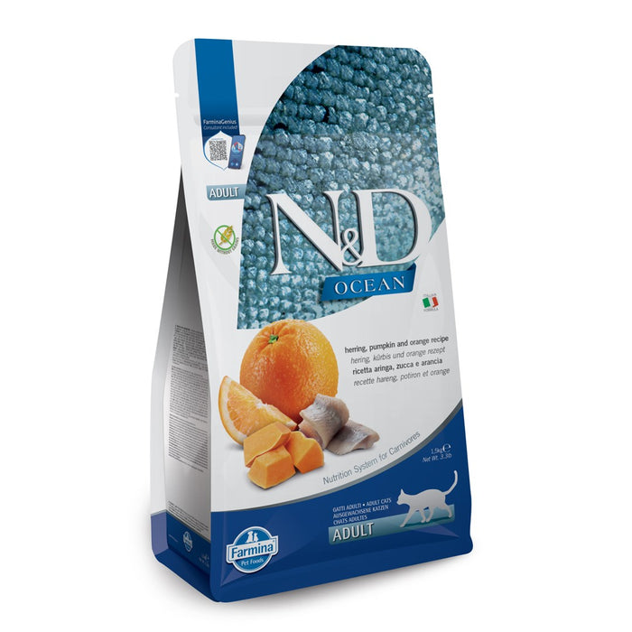FARMINA N&D Ocean Herring Pumpkin&Orange Adult - dry cat food - 1,5 kg