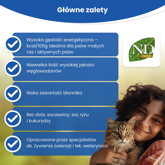 FARMINA N&D PRIME CAT WILD BOAR & APPLE ADULT - dry cat food - 5 kg