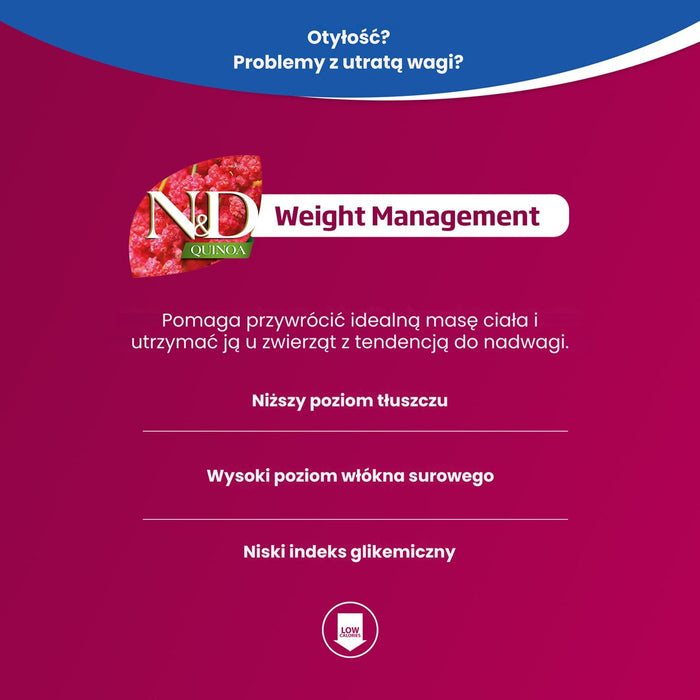FARMINA N&D Quinoa Weight Management Lamb&Broccoli - dry cat food - 5 kg