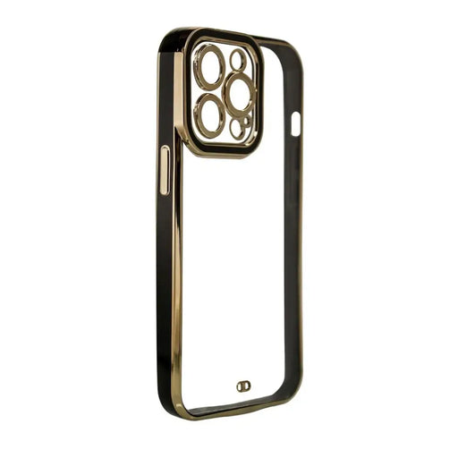 Fashion Case Case for Samsung Galaxy A12 5G Gold Frame Gel Cover Black - Cell phone cases and covers<<<HurtelXML