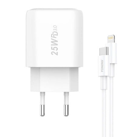 Fast charger Foneng 1x USB EU40 25W + USB C to Lightning cable - mains chargers<<<Chargers<<<GSM Accessories<<<InnproXML