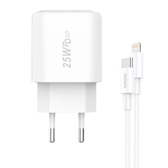 Fast charger Foneng 1x USB EU40 25W + USB C to Lightning cable - mains chargers<<<Chargers<<<GSM Accessories<<<InnproXML