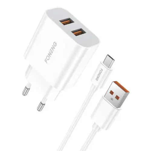 Fast charger Foneng 2x USB EU45 12W + USB Micro cable - mains chargers<<<Chargers<<<GSM Accessories<<<InnproXML