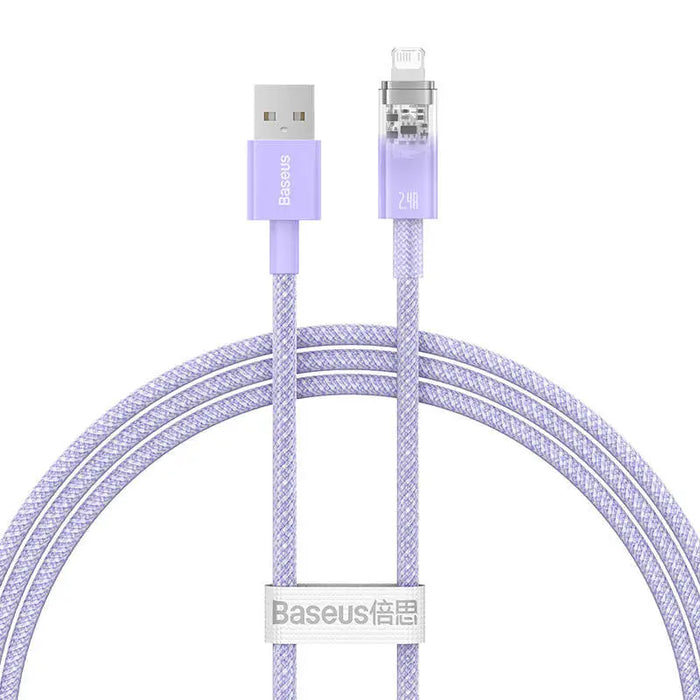 Fast Charging cable Baseus USB-A to Lightning Explorer Series 1m 2.4A (purple) - USB to Lightning<<<USB cables<<<GSM