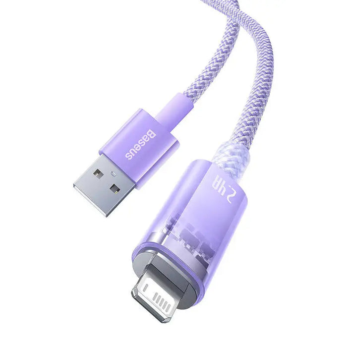 Fast Charging cable Baseus USB-A to Lightning Explorer Series 1m 2.4A (purple) - USB to Lightning<<<USB cables<<<GSM