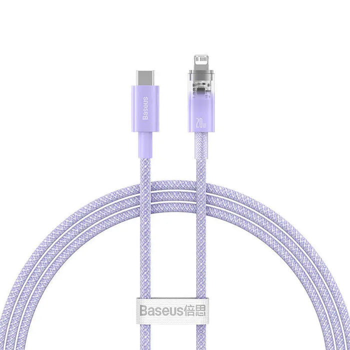 Fast Charging cable Baseus USB-C to Lightning Explorer Series 1m 20W (purple) - USB-C to Lightning<<<USB cables<<<GSM