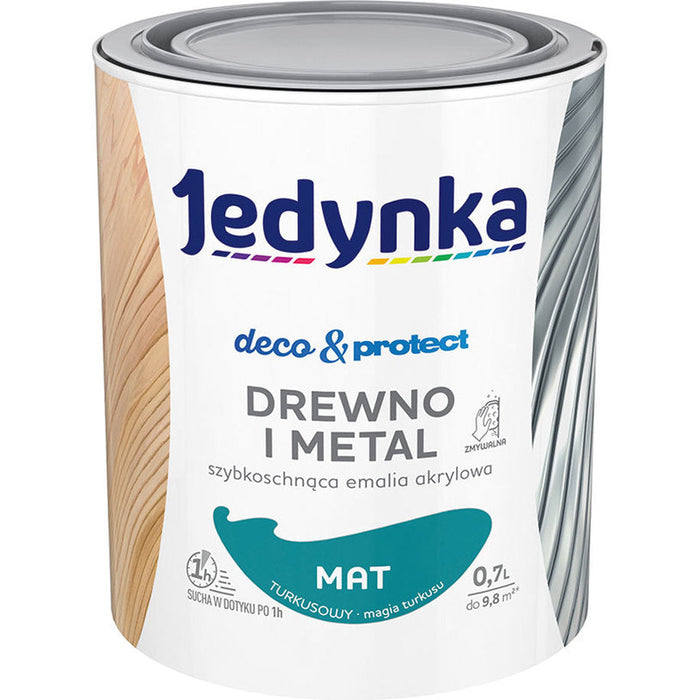 FAST DRYING ACRYLIC ENAMEL LACQUER TURQUOISE MATT 700 ML JEDYNKA - Алкидни и водоразтворими<<<Бои за метал и