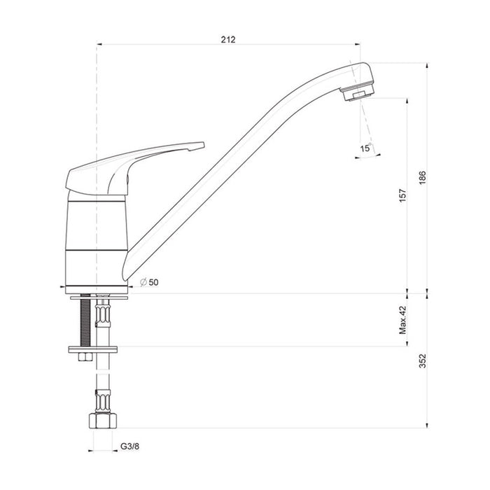 KITCHEN MIXER WITH GRANITE COVERING DARK GREY FAT 08905-1007