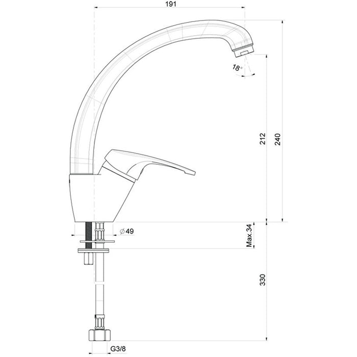 KITCHEN MIXER WITH GRANITE COVER BEIGE FAT 08910-1003