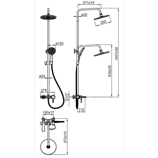 FAYANS DALIA SHOWER SYSTEM - Душ системи колони<<<Смесители и душове<<<Баня<<<Praktiker&&&Душ системи
