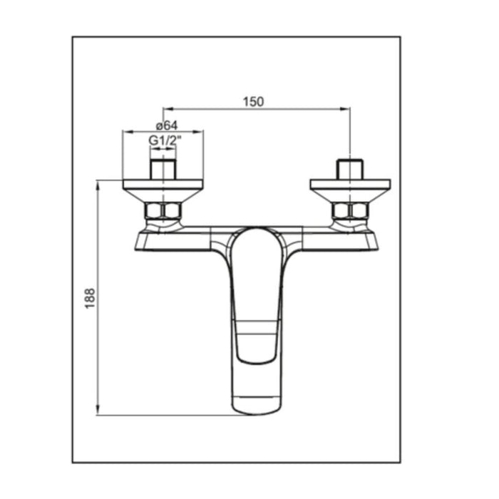 WALL-MOUNTED BATH/SHOWER MIXER HAPPYSMART-N