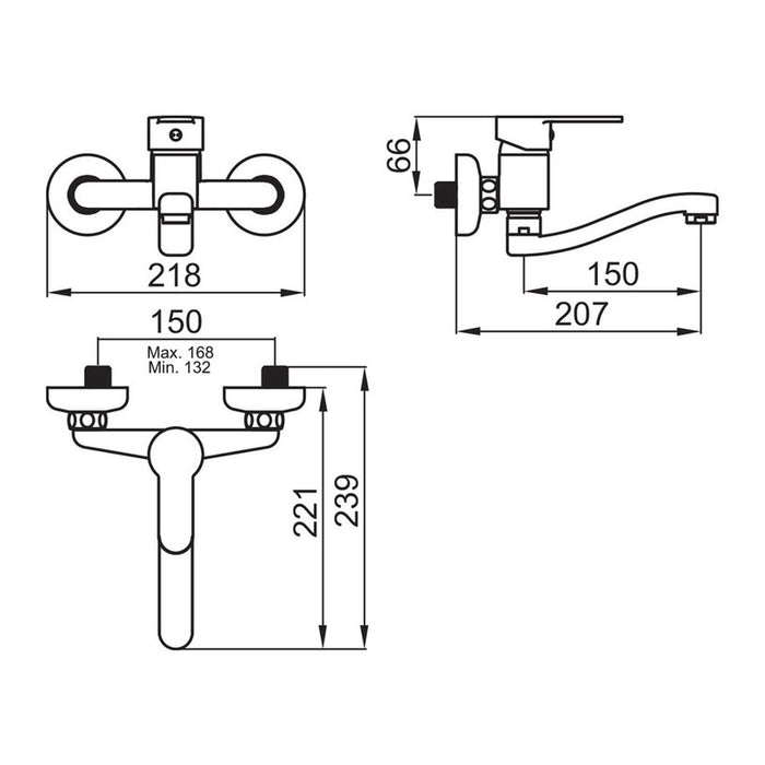 FAYANS NOTUS WALL-MOUNTED KITCHEN MIXER