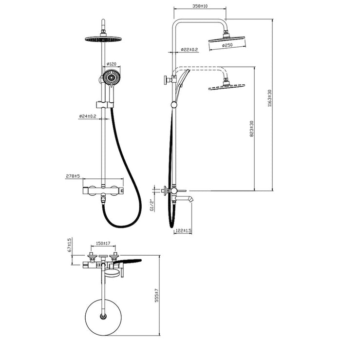 SHOWER SYSTEM CHROME FAYANS JASMINE