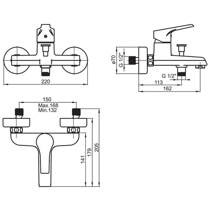 FAYANS HELIOS-N BATH/SHOWER FAUCET