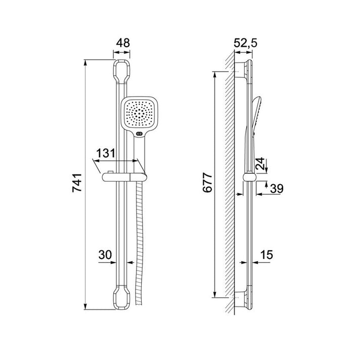 SHOWER SET FAYANS 740MM