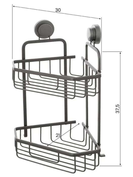 CORNER SHELF TWO-LEVEL ALU ANTRACITE