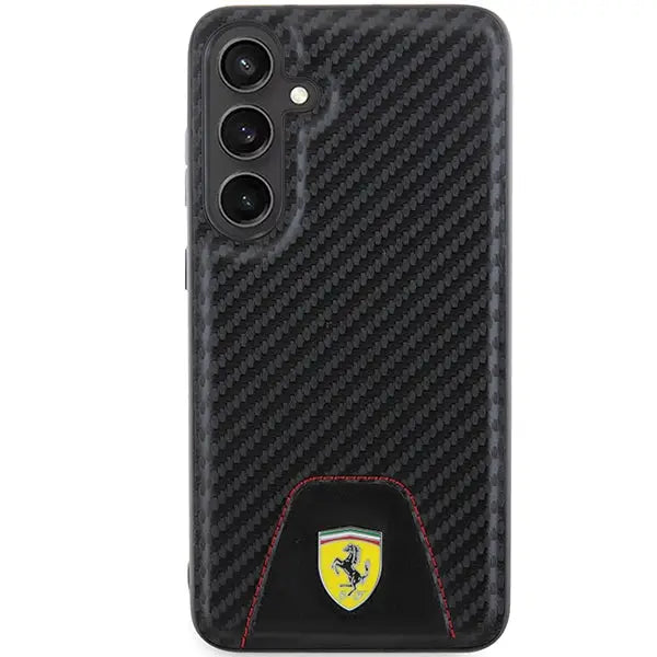 Ferrari Carbon Stitched Bottom case for Samsung Galaxy S24+ - black - Cell phone cases and covers<<<HurtelXML