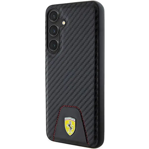 Ferrari Carbon Stitched Bottom case for Samsung Galaxy S24+ - black - Cell phone cases and covers<<<HurtelXML