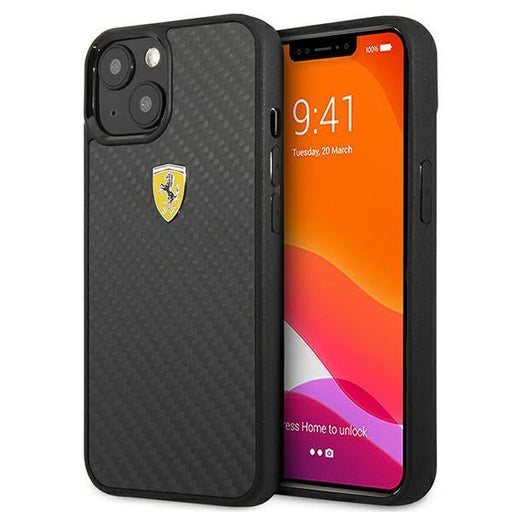 Ferrari FEHCP13SFCABK iPhone 13 mini 5.4’’ black/black hardcase On Track Real Carbon - Cell phone cases