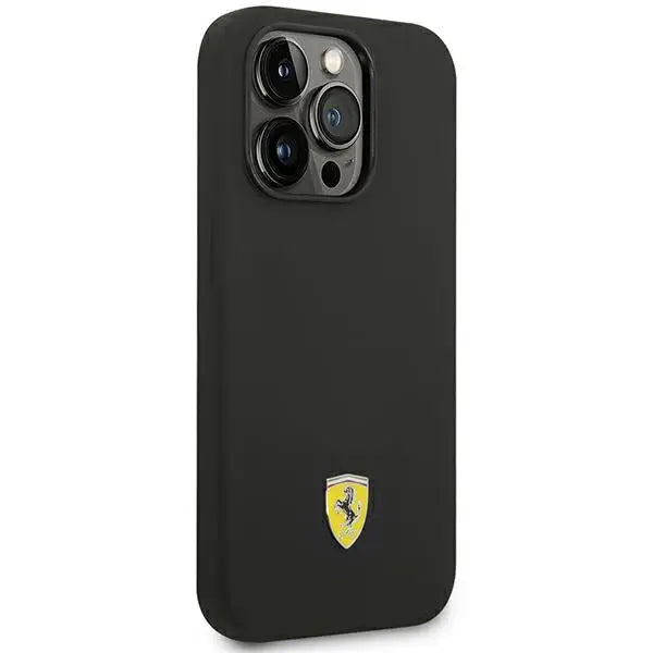 Ferrari FEHCP14LSIBBK iPhone 14 Pro 6.1’’ black/black hardcase Silicone Metal Logo - Cell phone cases