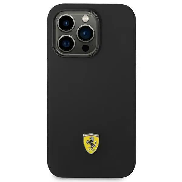 Ferrari FEHCP14LSIBBK iPhone 14 Pro 6.1’’ black/black hardcase Silicone Metal Logo - Cell phone cases