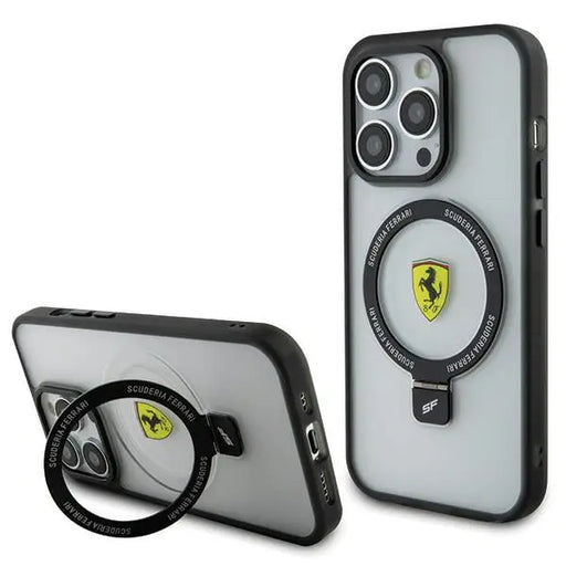 Ferrari FEHMP15LUSCAH iPhone 15 Pro 6.1’’ transparent hardcase Ring Stand 2023 Collection MagSafe - Cell phone cases