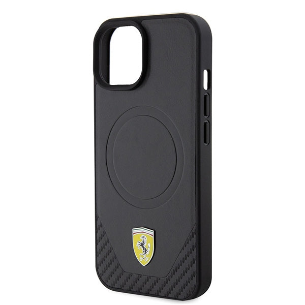 Ferrari FEHMP15SPTEK iPhone 15 6.1’’ black/black hardcase Carbon Metal Logo MagSafe - Cell phone cases