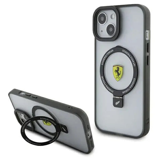 Ferrari FEHMP15SUSCAH iPhone 15 6.1’’ transparent hardcase Ring Stand 2023 Collection MagSafe - Cell phone cases