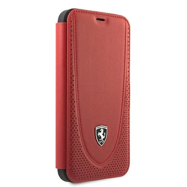 Ferrari FEOGOFLBKP12LRE iPhone 12 Pro Max 6.7’’ red/red book Off Track Perforated - Cell phone cases