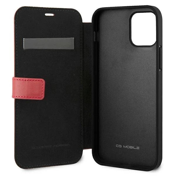 Ferrari FEOGOFLBKP12LRE iPhone 12 Pro Max 6.7’’ red/red book Off Track Perforated - Cell phone cases
