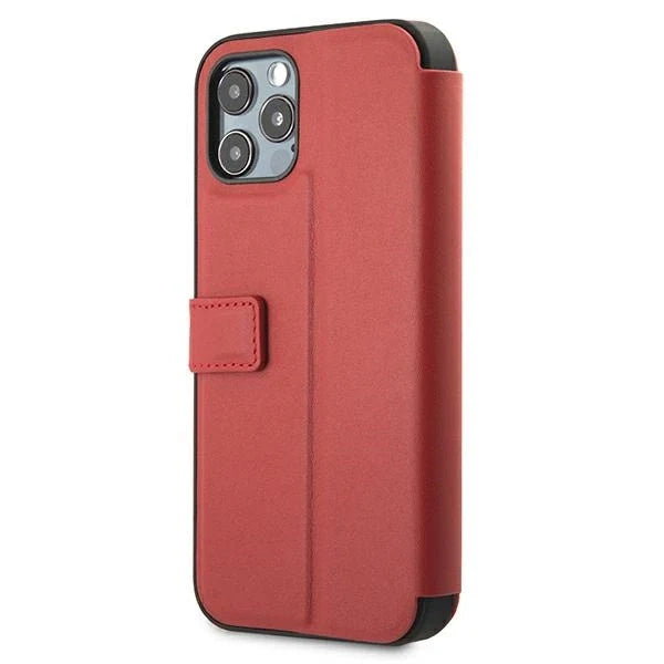 Ferrari FEOGOFLBKP12LRE iPhone 12 Pro Max 6.7’’ red/red book Off Track Perforated - Cell phone cases