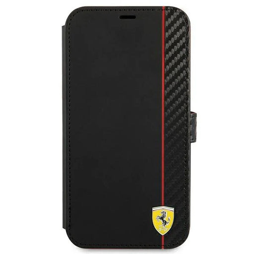Ferrari FESAXFLBKP13SBK iPhone 13 mini 5.4’’ black/black book On Track Carbon Stripe - Cell phone cases