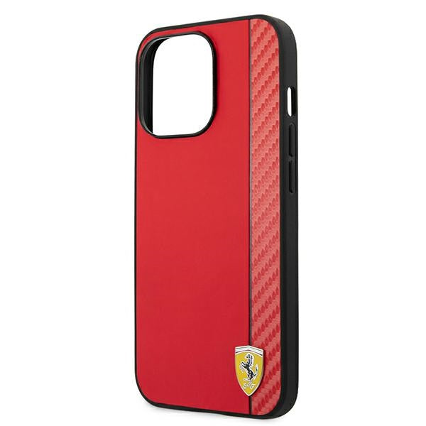 Ferrari FESAXHCP13XRE iPhone 13 Pro Max 6.7’’ red/red hardcase On Track Carbon Stripe - Cell phone cases