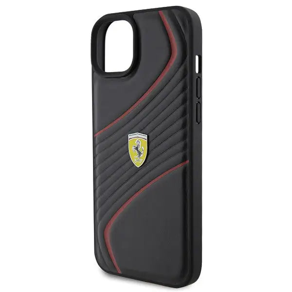 Ferrari Twist Metal Logo case for iPhone 15 Plus - black - Cell phone cases and covers<<<HurtelXML