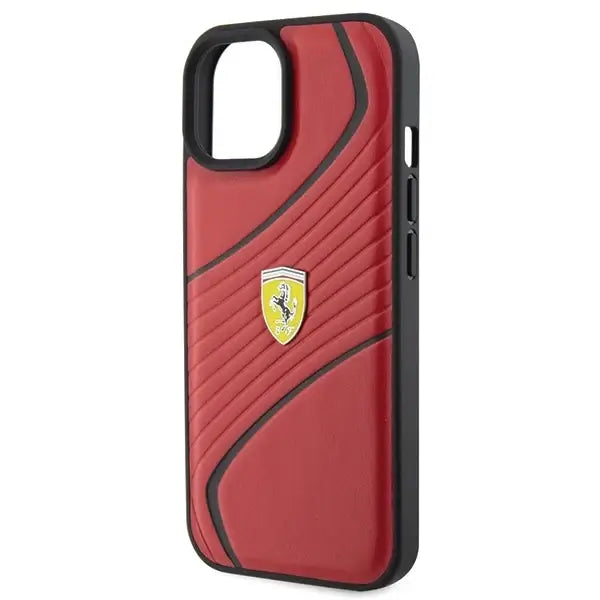 Ferrari Twist Metal Logo case for iPhone 15 - red - Cell phone cases and covers<<<HurtelXML